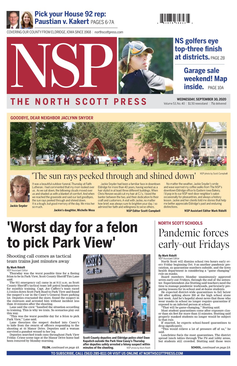 North Scott Press — September 30, 2020 North Scott Press